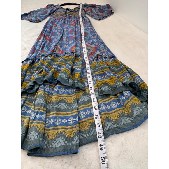 New ANGIE Women's Size S Boho Dress With Geometric Print & Ruffle Hem - Picture 5 of 12